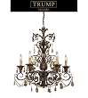 6 Light Chandelier With Amber Crystal