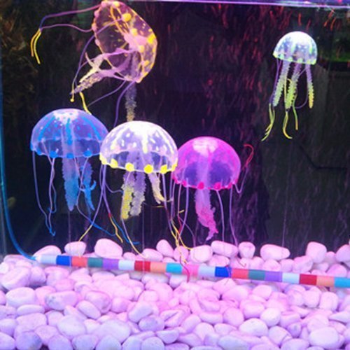 Lesypet 15 pcs glowing effect artificial jellyfish for …