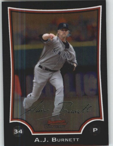 2009 Bowman Chrome Refractors #145 A.J. Burnett - New York Yankees (Baseball Cards)