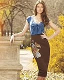 Newport News Embroidered pencil skirt