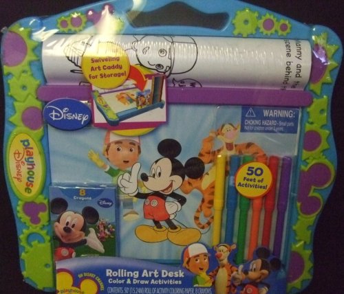 DISNEY PLAYHOUSE ROLLING ART DESK COLOR & DRAW ACTIVITIES