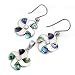 Sterling Silver Pendant and Earrings Set - Plumeria Design in Abalone and Mother of Pearl with Clear CZ