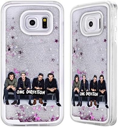 Official One Direction 1D Group 9 Group Photo Liquid Glitter Case For Samsung Galaxy S6