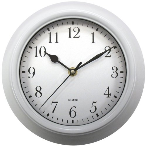 Geneva 8 White Plastic Wall Clock
