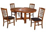 5 pcs Walker Dining Set in Cinnamon Oak Finish