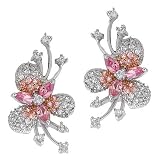 Pierced Ears Simulated Diamond Sterling Silver Flower Earrings Jewelry (Holiday Special)