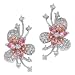 Pierced Ears Simulated Diamond Sterling Silver Flower Earrings Jewelry