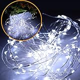 100 LEDのクリスマスランプが列の室内室の外壁の太陽の照明の景観の花園の車道の道路の庭の芝生の庭の芝生の庭の芝生の庭の芝生の太陽の外壁の電飾電飾の実用的な安全性の安全ランプ防水 (ホワイト)