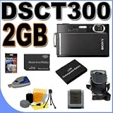 Photo : Sony Cybershot DSC-T300/B 10.1MP Digital Camera (Black) with 5x Optical Zoom PLUS 2GB ProDUO Memory Stick - Extra Lithium Ion Battery DSCT300B BigVALUEInc Accessory Saver Bundle + MORE