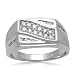 Men's Sterling Silver "S" Shape Diamond Ring (1/2 cttw, I-J Color, I2-I3 Clarity), Size 10