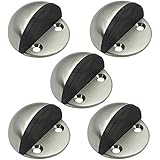 KES Stainless Steel Safety Door Stop Metal Door Holder Doorstop Contemporary Style Heavy Duty Brushed Finish 5 Pack, HDS201-2-P5