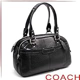 Coach Pentelope Black Pebbled Leather Satchel Handbag