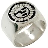 Inlayed Native Sun - Sterling Silver Ring