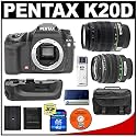 Pentax K20D Digital SLR Camera with Pentax SMC DA 18-55mm AL II Zoom Lens + Pentax SMC DA 50-200mm ED Zoom Lens + Pentax D-BG2 Battery Grip + 4GB SDHC Card + Spare D-LI50 Battery + Case + Cameta Bonus Accessory Kit