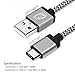 Cambond USB Type C Cable 2.0 Braided Charging Cable Cord 6.6ft/2M for Galaxy Note 8, S8, S8+, MacBook, Nintendo Switch, Google Pixel, Sony XZ, LG V20 G5 G6, HTC 10, Nexus 6p 5X and More Gray