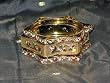 3p Bracelet Set India Ethnic Polki Red Gold Green and Pearl Metal Bangles
