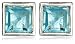 Silver E1734-BCZ Square Stud Earrings