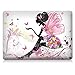 iCasso New Art Fashion Image Series Ultra Slim Light Weight Rubberized Hard Case Glossy Clear Crystal Snap-On Hard Cover Case for MacBook Air 11 inch (Model: A1370 /A1465) - Butterfly Girl