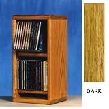 Solid Oak Spacesaver CD Rack - Holds 28 CDs (Dark Oak) (15.H x 7.25W x 6.5D)