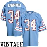 Tennessee Titans Jersey : Mitchell & Ness Houston Oilers #34 Earl Campbell Light Blue Authentic 1980