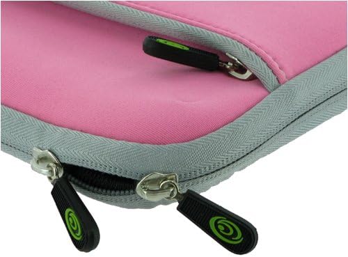 Samsung NC10-14GW 10.2-Inch Netbook Neoprene Sleeve SlipCase (Invisible Zipper Dual-Pocket - Pink)