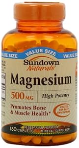 Sundown Naturals Magnesium 500 Mg Caplets Value Size, 180 Count