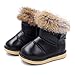 FJWYSANGU Toddler Girl Warm Winter Snow Boots Plush Inner Outdoor Boots Waterproof Walking Shoes Flat Easy on for Toddlers Little Girls Black