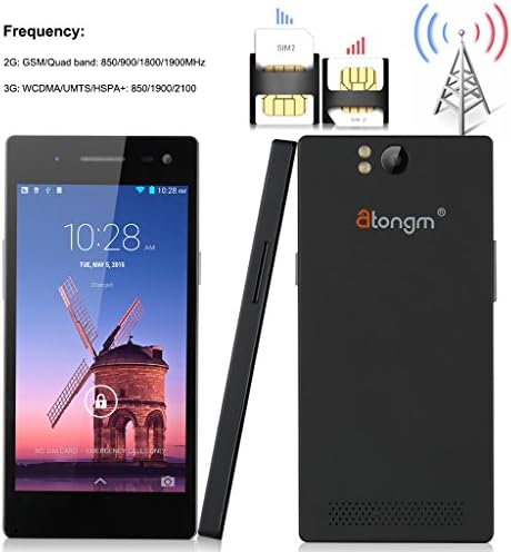 Antongm H8 Smartphone 5 Inch OGS IPS Screen, Octa Core 1.7GHz CPU, 2 GB RAM, 16 GB ROM, Android 4.4.2, 2.0 MP front camera + 13.0 MP rear camera,Wi-Fi, Bluetooth, GPS FM radio Flash 10(Black)