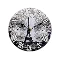 Glass Eiffel Tower Wall Clock