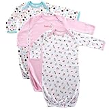 3-Pack Rib Knit Infant Gowns, Pink, 0-6 months [Apparel]