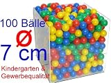 100 Bällebad Bälle 7cm Babybälle Kindergarten & Gewerbequalität 7cm