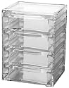 4-Drawer Acrylic Organizer (Clear) (7.25"H x 5.25"W x 4.75"D)