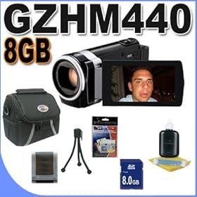 JVC GZ-HM440BUS GZ-HM440B GZHM440 Full HD Camcorder with 40x Optical Zoom and 2.7-Inch LCD Screen (Black) Accessory Saver 8GB Bundle