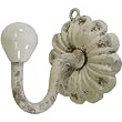 Antique White Finished Single Metal Hook with Ceramic Knob