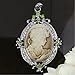 JOVIVI® Vintage Crystal Silver Plated Cameo Beauty Bead Pendant