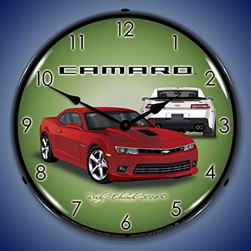 2014 SS Camaro Red Rock Lighted Clock