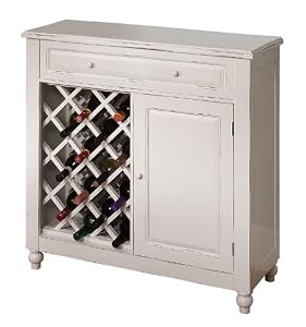 White Raised Panel Bottle Cabinet [Kitchen]