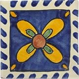 Mexican Tile - 4x4 Mono Azul-Amarillo Talavera