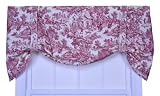 Victoria Park Toile Tie-Up Valence Window Curtain, Red