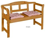 Garden Bench - Made Of Spruce Wood, weatherproof glazed Cherry, Size: 125 x 75 x 40 cm