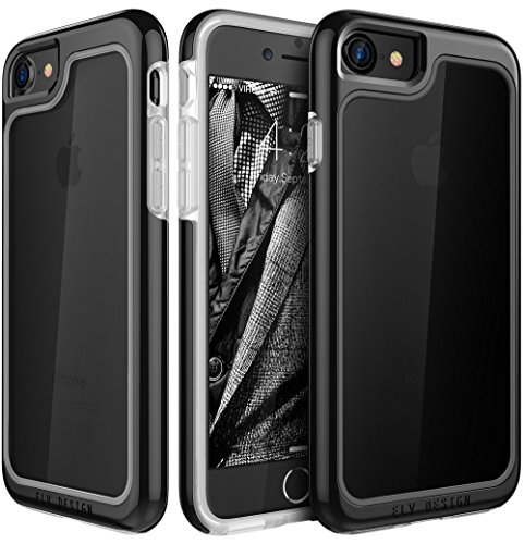 iPhone 7 case, E LV Anti-Scratch [Shock Absorbent] Clear Slim Case Cover for Apple iPhone 7 - [BLACK]
