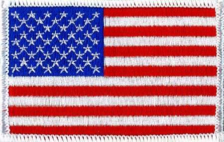 AMERICAN FLAG PATCH USA UNITED STATES -GOLD BORDER-NEW