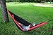 Double Camping Hammock - Lightweight Portable Nylon Parachute - Best for Hiking, Backpacking, Travel, Outdoors, Beach, Yard - Includes Rope, Aluminum Carabiners, and Tree Protectors (Red)