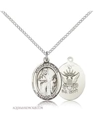 St. Brendan the Navigator Navy Medium Sterling Silver Medal