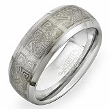 Tungsten Carbide Men's Ladies Unisex Ring Wedding Band 8MM (5/16 inch) Matte Finish with CELTIC design Comfort Fit (Available in Sizes 8 to 12)