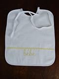 Bebe yellow trimmed trimmed baby waffle weave honeycomb terry lined bib