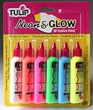 I Love To Create Tulip 3D Fashion Paint, 1.25-Ounce, Neon and Glow, 6 Per Package