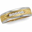 14K Two-Tone Gold Diamond Wedding Band Duo - Lady's Ring