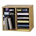 Literature Organizer,Adjustable,Wood,12 Compartment,Gray
