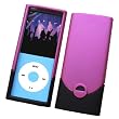 Apple iPod Nano 4 (4th Generation) Rubberized Hard Case Two-Piece Slider Hot Pink & Black